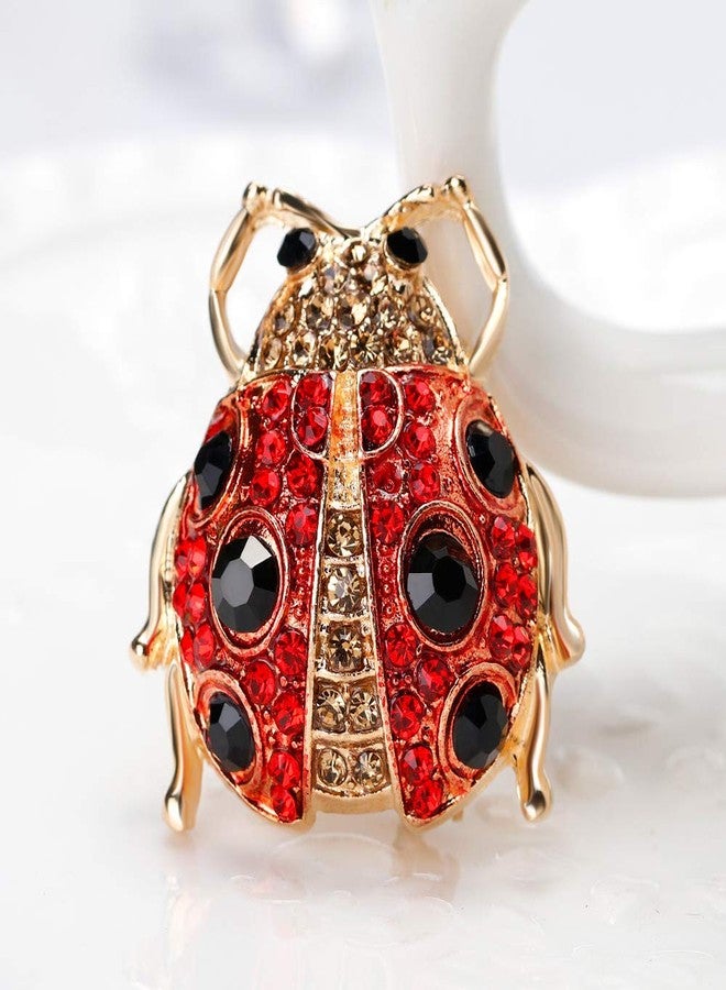 Izpack Ladybug Rhinestone Laple Brooch Pin for Women Girls Crystal Golden Plated Animal Pins Clip Sweater Scarves Hat Suit Dress Backpack Badge Brooches Cute Jewelry Gifts Birthday - Image 4